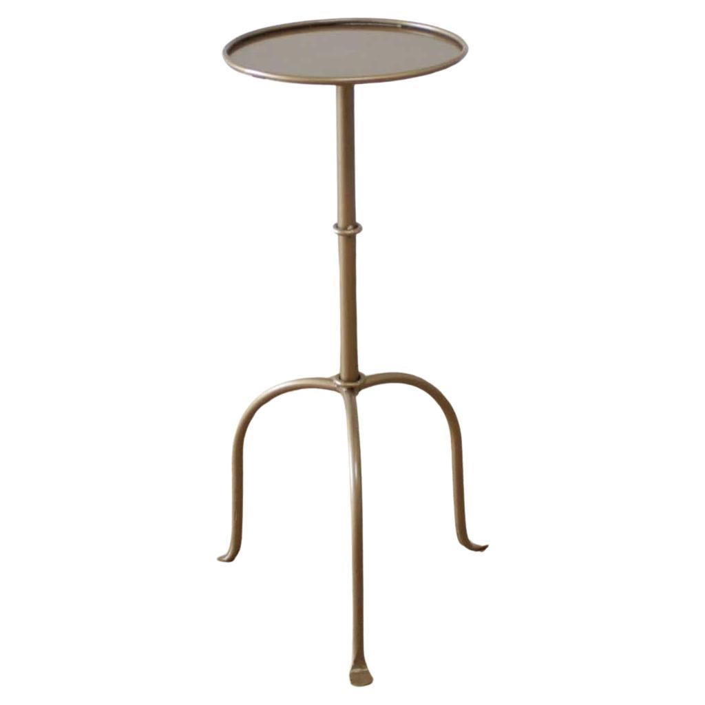 Cannes Small Iron Drink Table in Brass Finish For Sale
