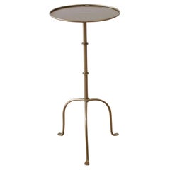 Cannes Tall Iron Drink Table in Brass Finish