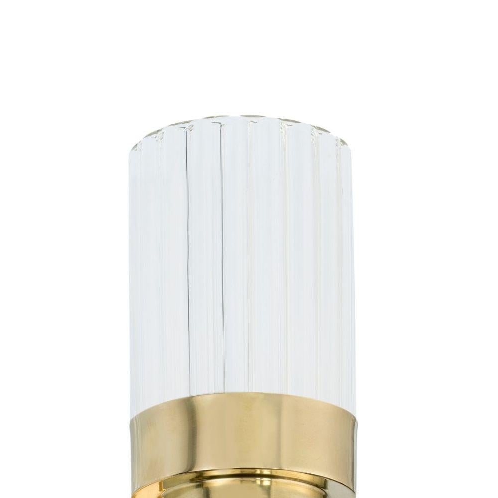 Italian Canneté Brass Wall Lamp Natural Finish For Sale