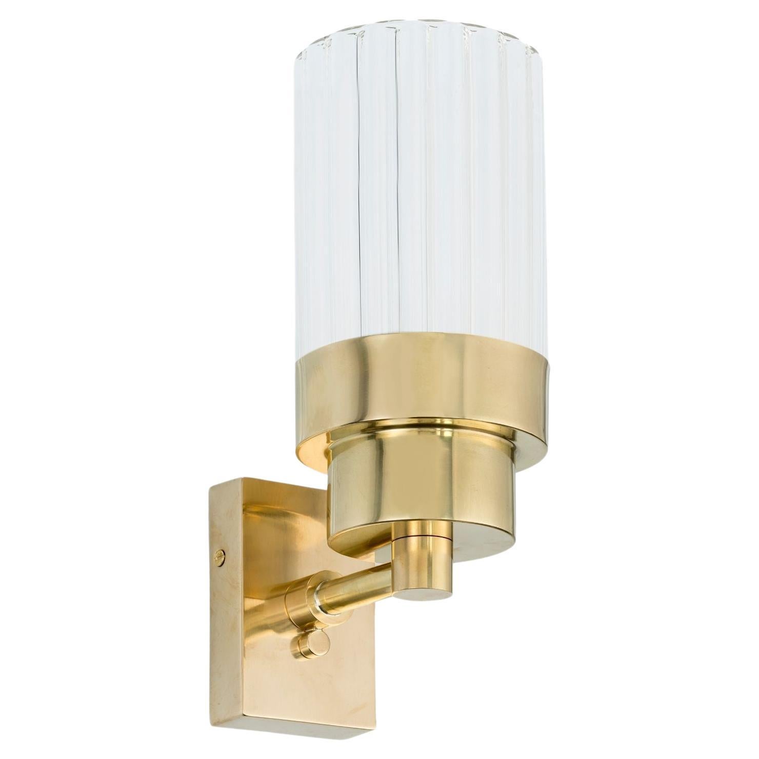 Canneté Brass Wall Lamp Natural Finish For Sale