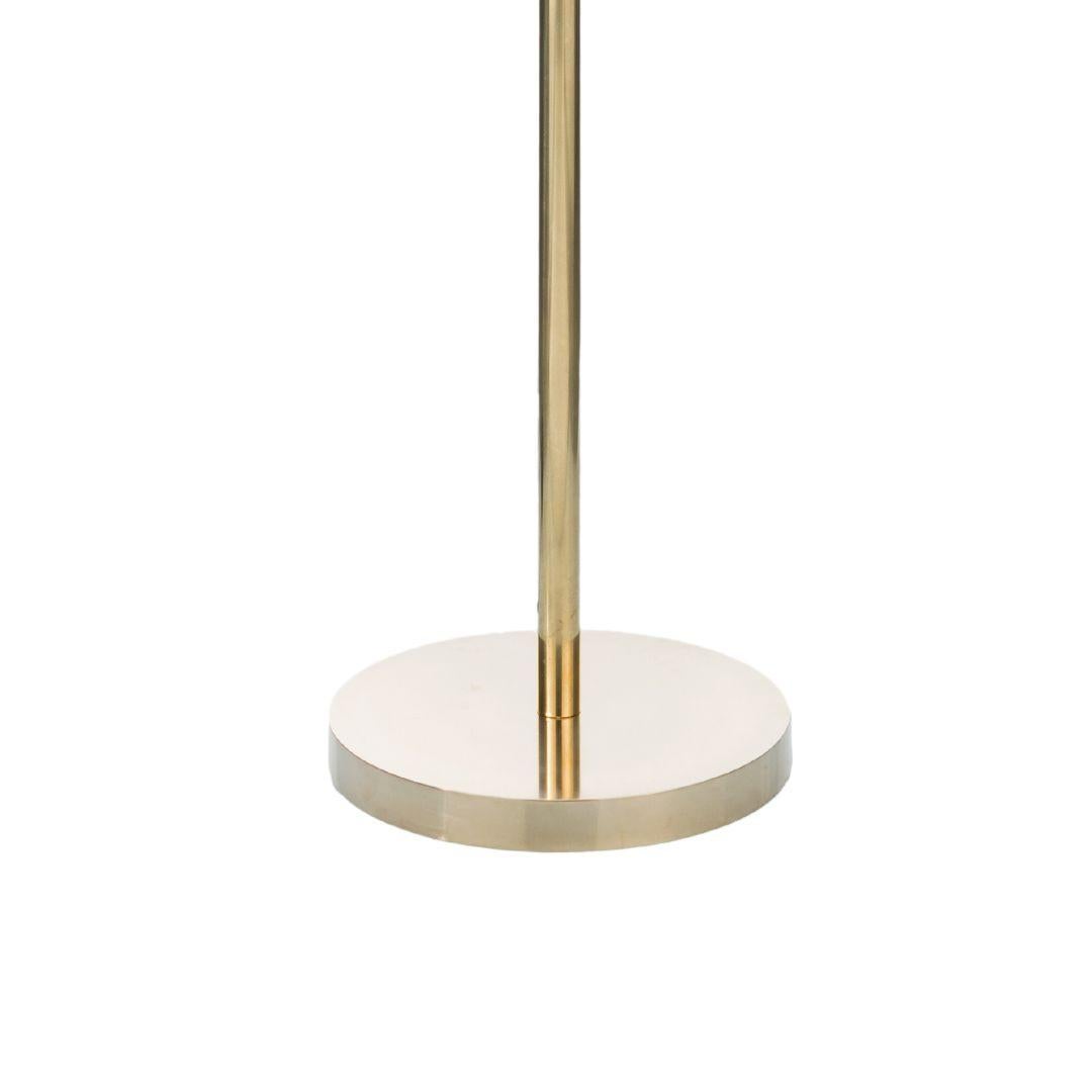 Metalwork Canneté Double Arms Floor Lamp with Naural Brass Structure For Sale