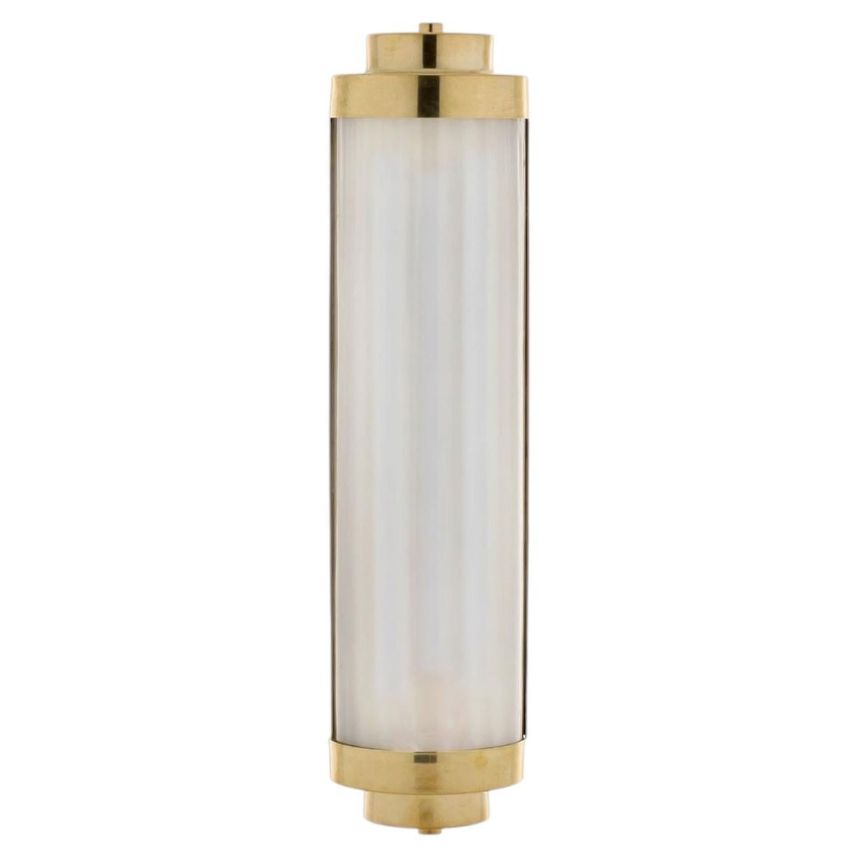 Canneté Semi-cylindrical Brass Wall Sconce For Sale
