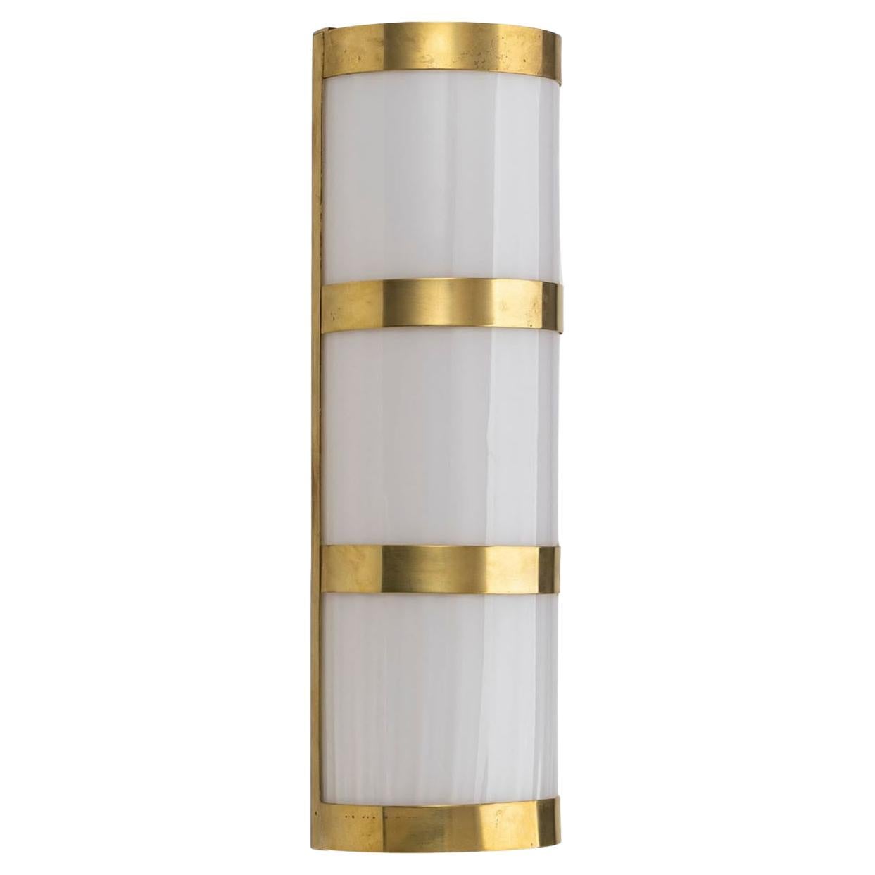 Aplique de Pared Semicilíndrico Canneté con Anillo de Latón