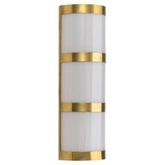 Aplique de Pared Semicilíndrico Canneté con Anillo de Latón