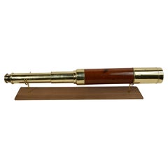 Brass and wood telescope 2 extensions signed J. Somalvico circa 1820