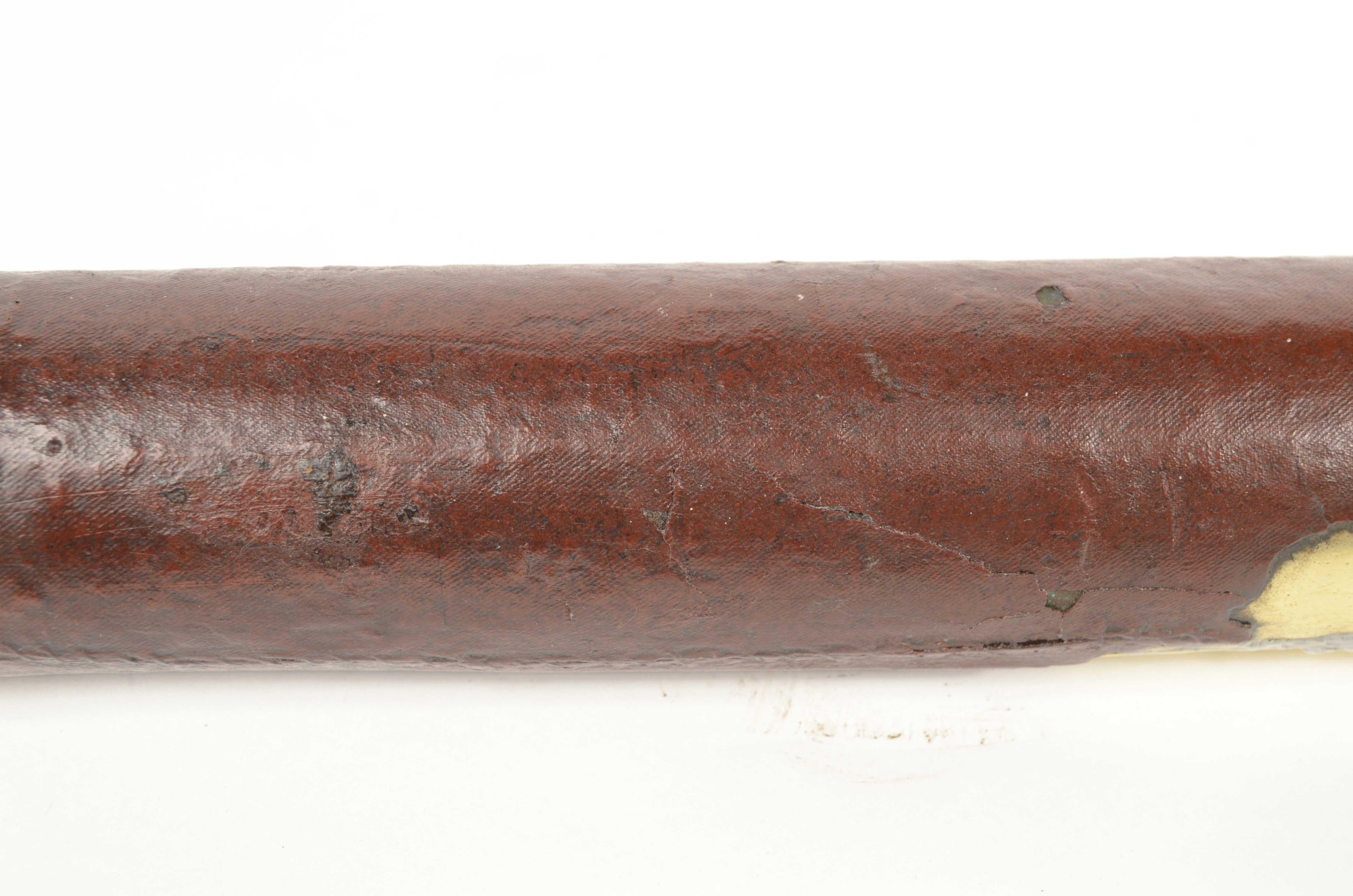 Cannocchiale a sezione tonda in ottone con impugnatura rivestita di cuoio 1850 in vendita 8
