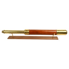 Brass telescope with mahogany wood handle Dollond mid-19th century