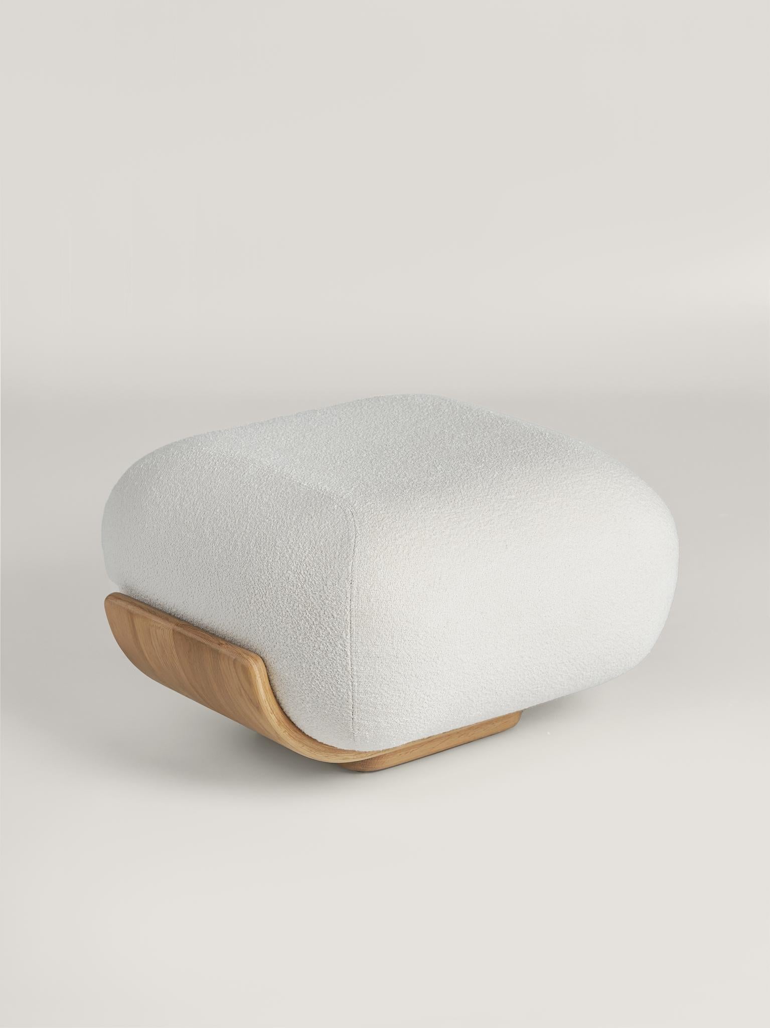 The Cannoli ottoman is a versatile and stylish addition to any living space. Its design is similar to that of the sofa and lounge chair, with a bent oak frame that encases the cushioned top.
 
The Cannoli ottoman's unique design and functionality