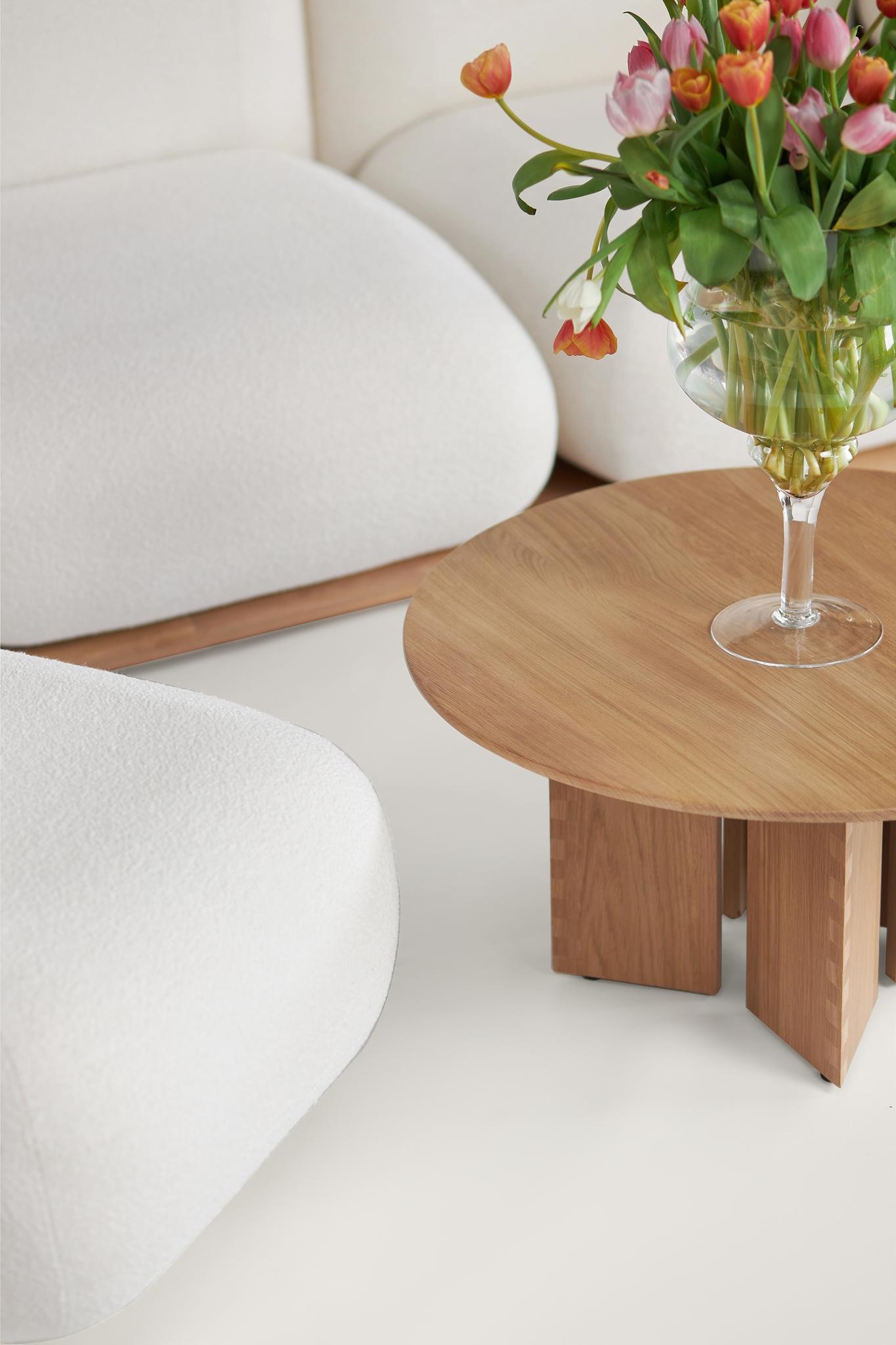 Bouclé Cannoli Sofa by Studio Phat x Arbore 'Bent Hardwood Structure' For Sale