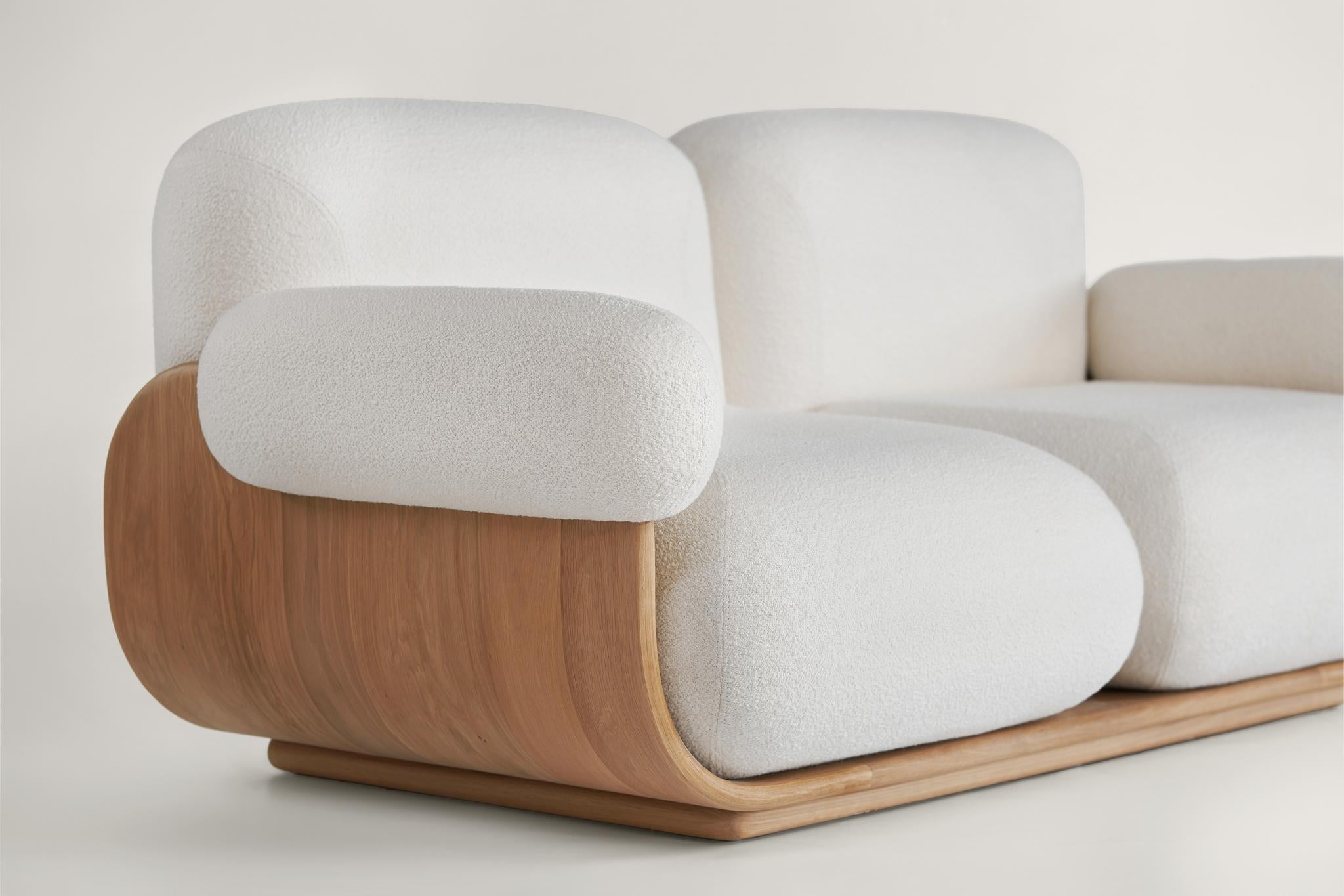 Cannoli-Sofa von Studio Phat x Arbore „Bent Hartholzstruktur“ (21. Jahrhundert und zeitgenössisch) im Angebot