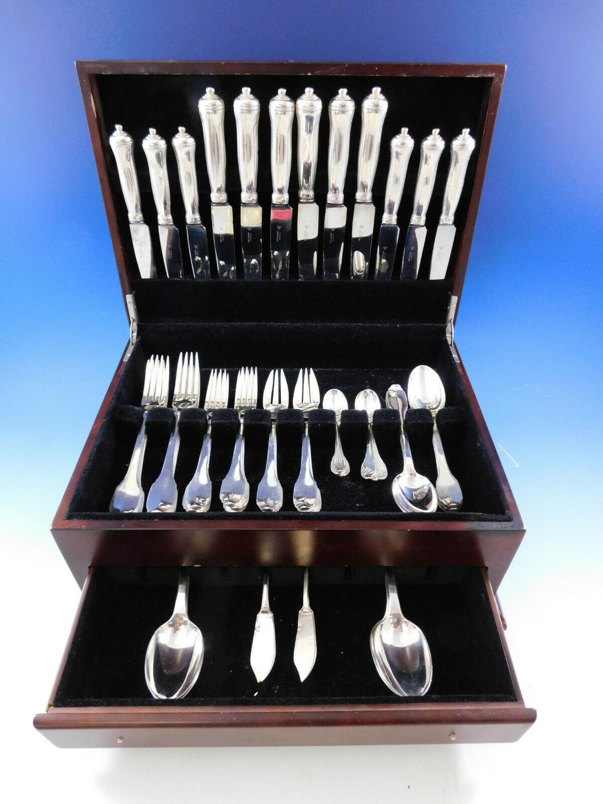 Exceptionally fine Cannon Handle Boin-Taburet, Paris, 950 silver cutlery set - 54 pieces.
This set includes:

6 large dinner knives,cannon handles,  5- 9 3/4