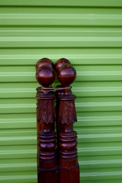 Cannonball and Feather Carved Low Post Bed, circa 1840, New Hampshire