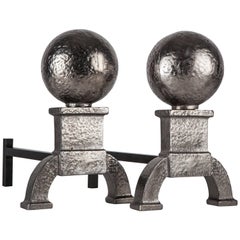 Cannonball Andirons, circa 1890