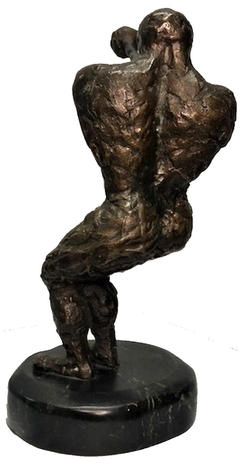 Mid-Century Modern Cannonball Thrower, American Modernist Patinated Bronze Sculpture, ca. 1960 For Sale