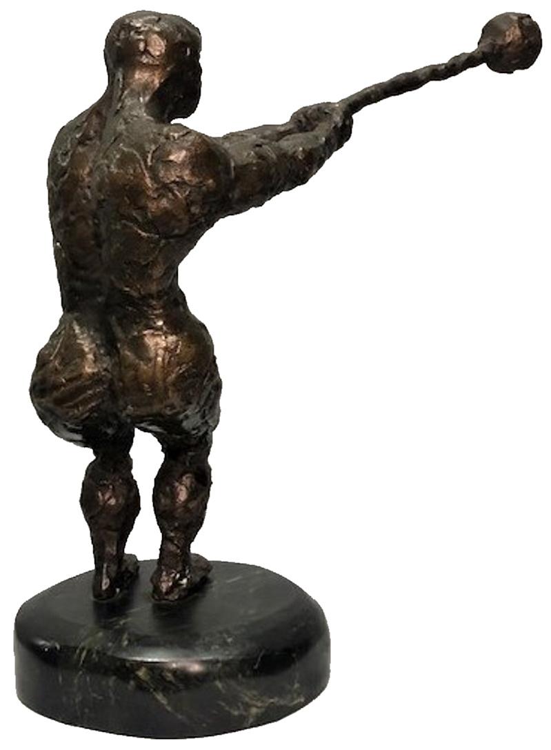 Cannonball Thrower, American Modernist Patinated Bronze Sculpture, ca. 1960 In Good Condition For Sale In New York, NY