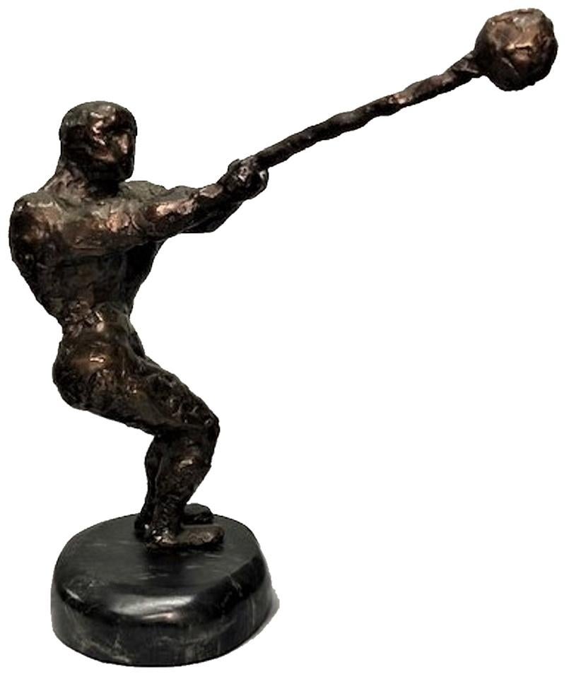 Cannonball Thrower, American Modernist Patinated Bronze Sculpture, ca. 1960 For Sale 1