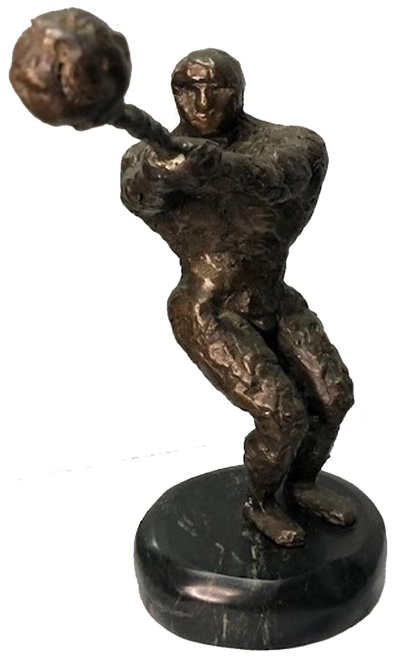 Cannonball Thrower, American Modernist Patinated Bronze Sculpture, ca. 1960 For Sale 3