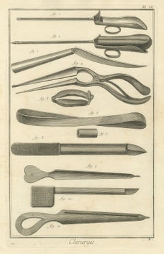 Cannula, Trocar and Grooved Staffs, Diderot Chirurgie Plate IX, circa 1772