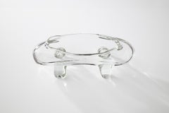 "Canoe" Clear Handblown Glass Ashtray Dish