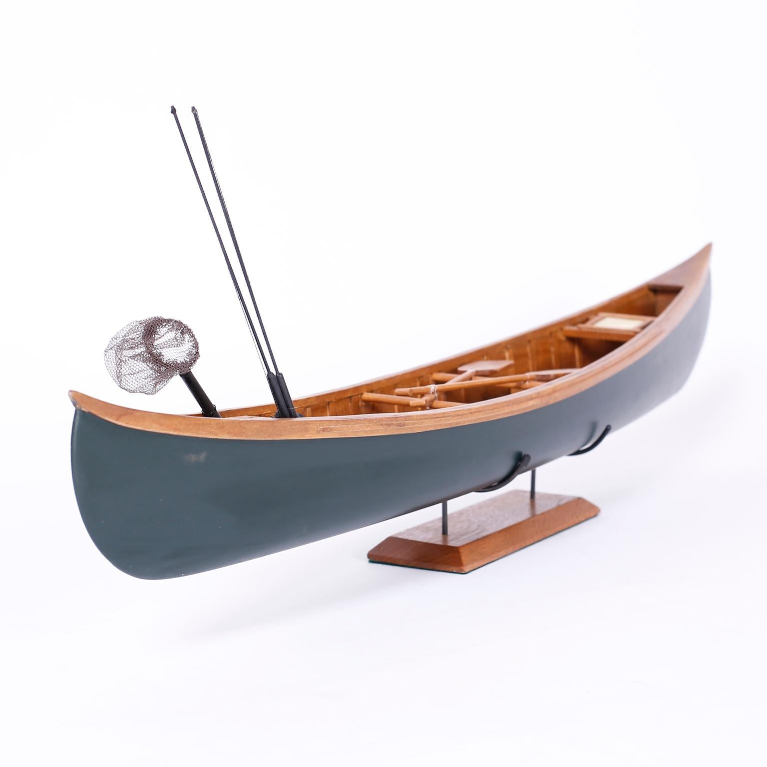 20th Century Canoe Model on Stand