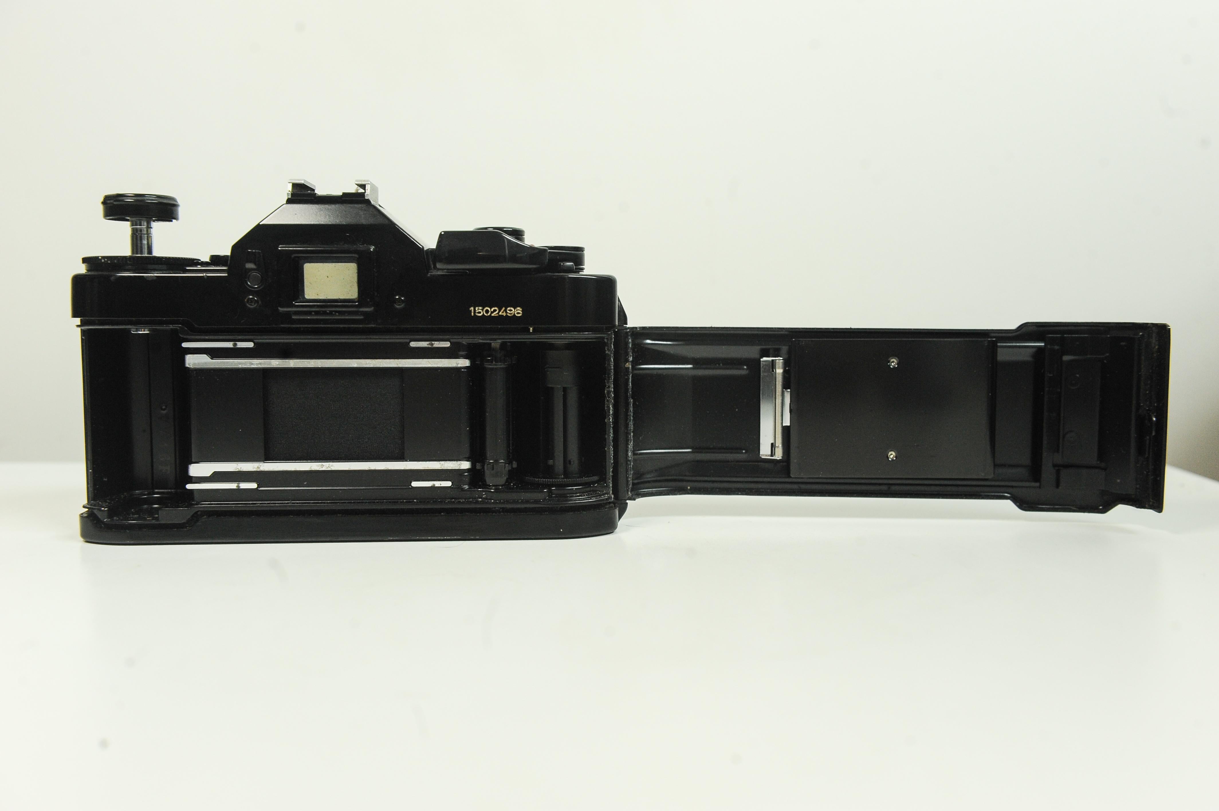 Canon A-1 Black Body 35mm SLR Filmkamera mit Canon FD 50mm F1.8 Prime Objektiv im Angebot 5