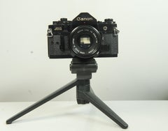 Canon A-1 Black Body 35mm SLR Film Camera with Canon FD 50mm F1.8 Prime Lens