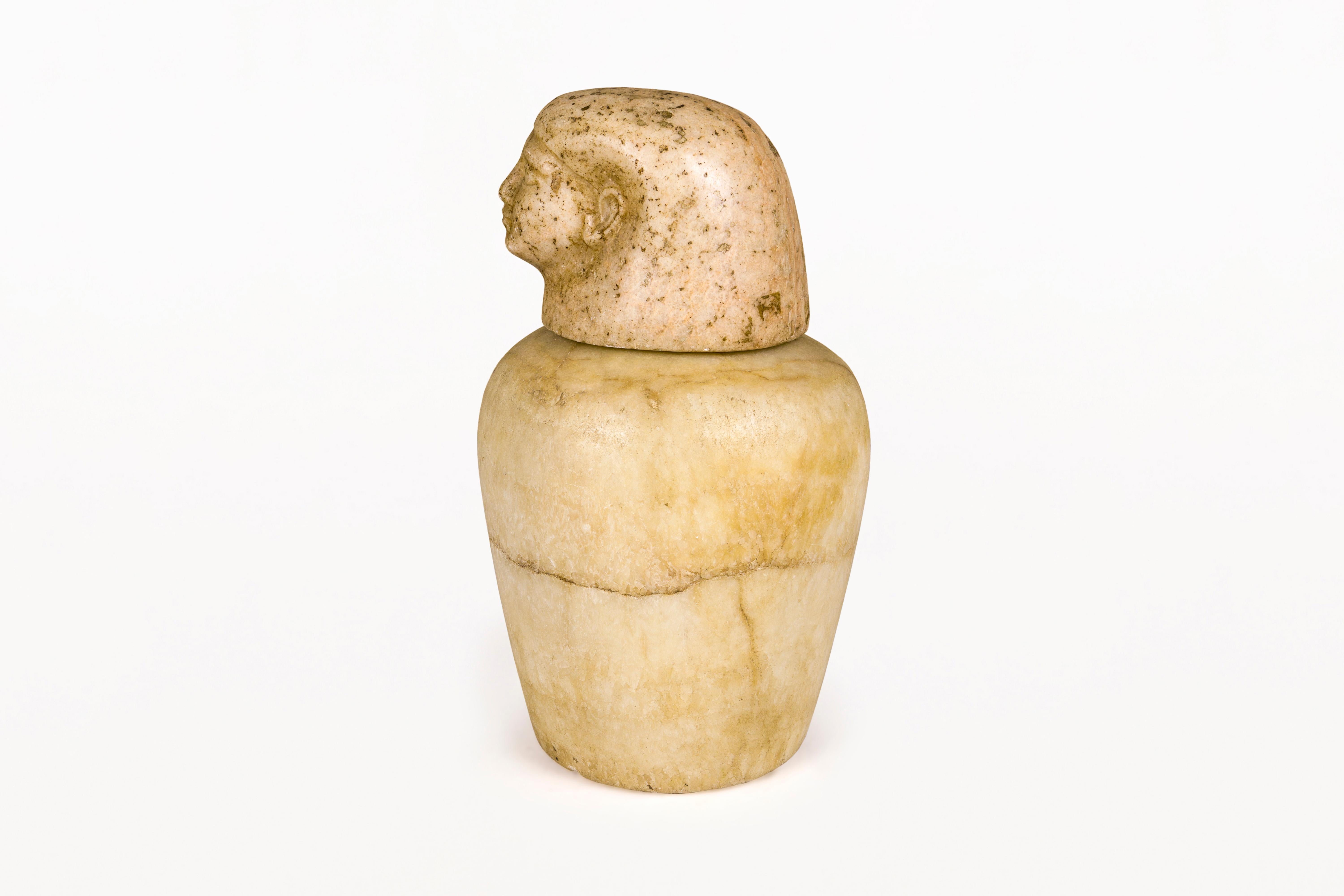 Canopus-Gefäß „Asmet“, 1069–664 v. Chr., Ägypten (Ägyptisch) im Angebot