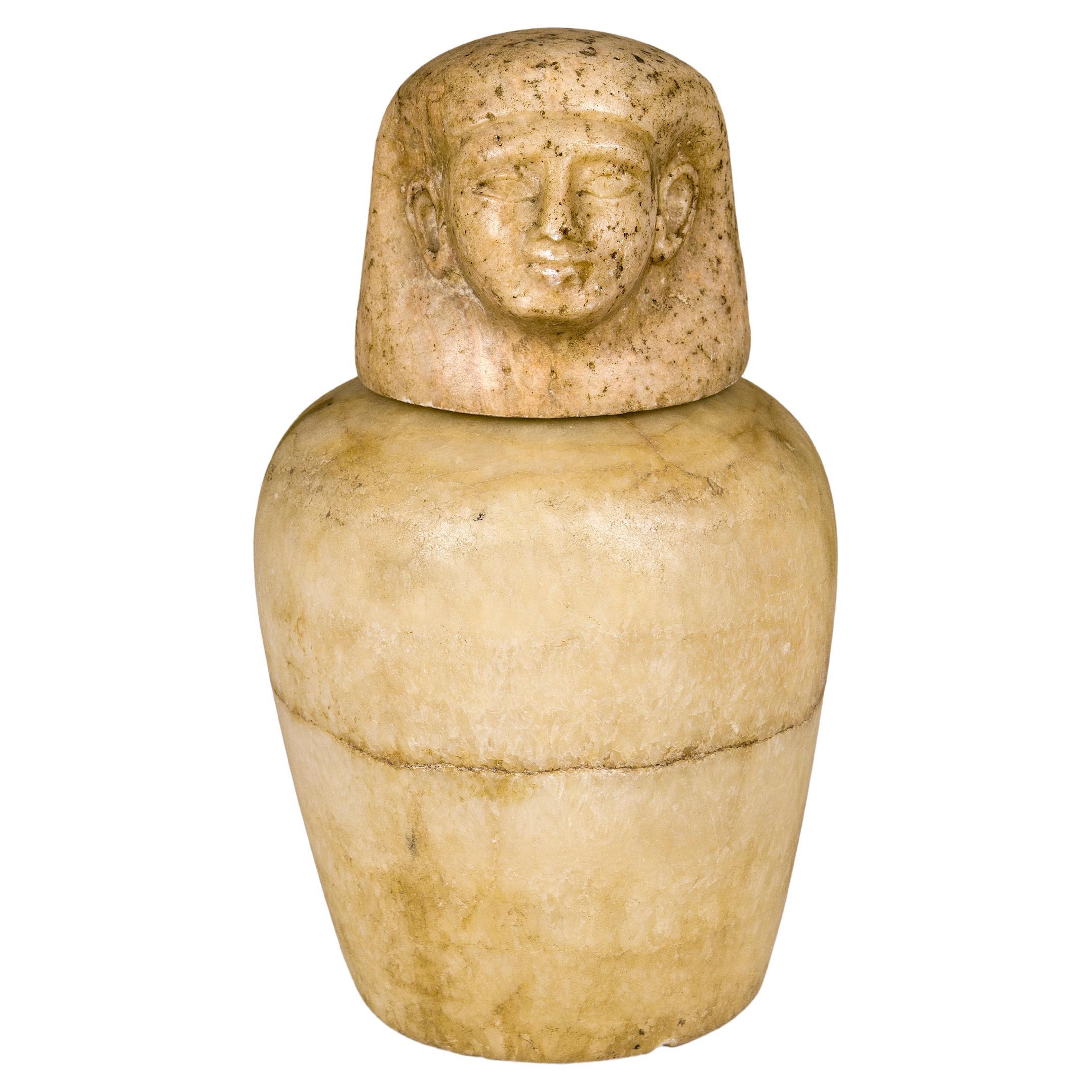 Canopus Jar "Asmet", 1069 - 664 B.C, Egypt For Sale