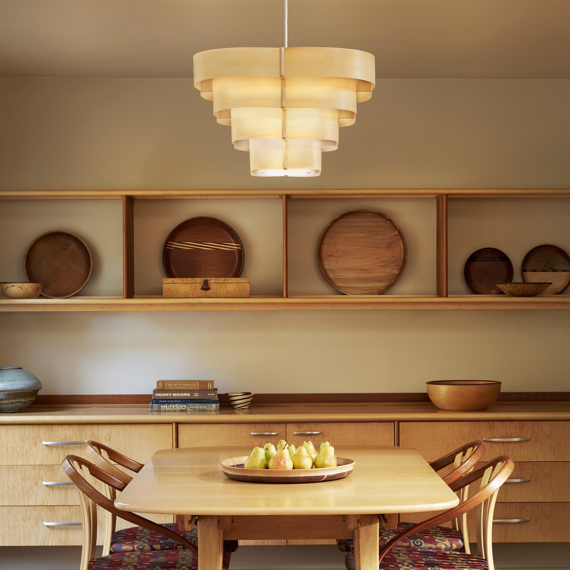 mid century modern wood chandelier