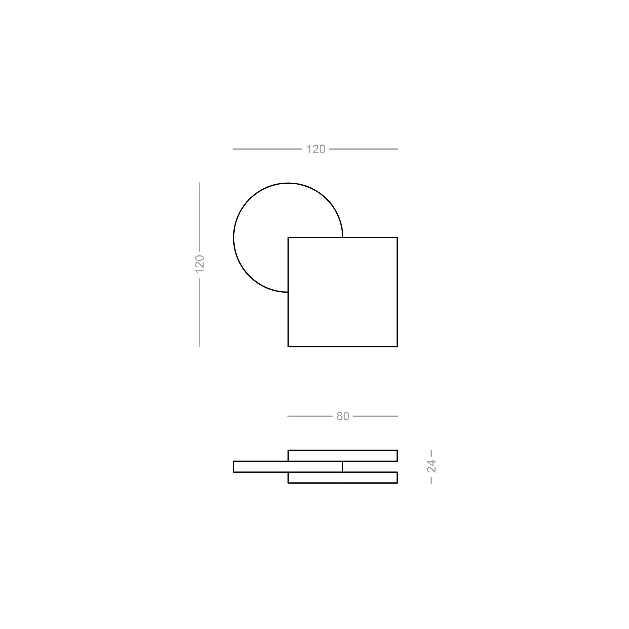 Couchtisch, Weißer Marmor Kreis Quadrat Dreieck 120x120x25cm handcrafted pc1/1 im Angebot 3