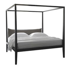Casamania & Horm Moheli Canopy double bed - Moca-stained oak