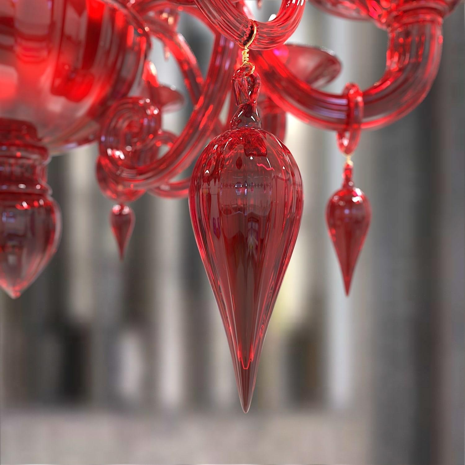 Contemporary Canova Handmade Modern Chandelier in Murano Glass Italian Style For Sale