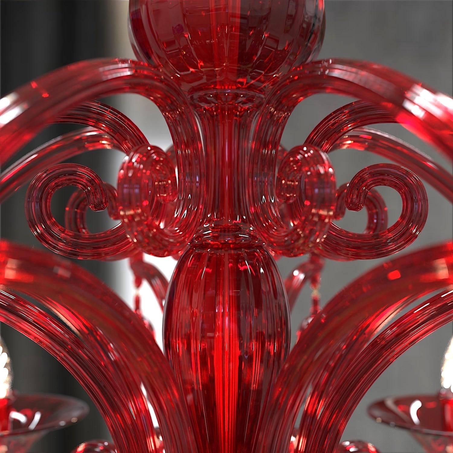 Metal Canova Handmade Modern Chandelier in Murano Glass Italian Style For Sale