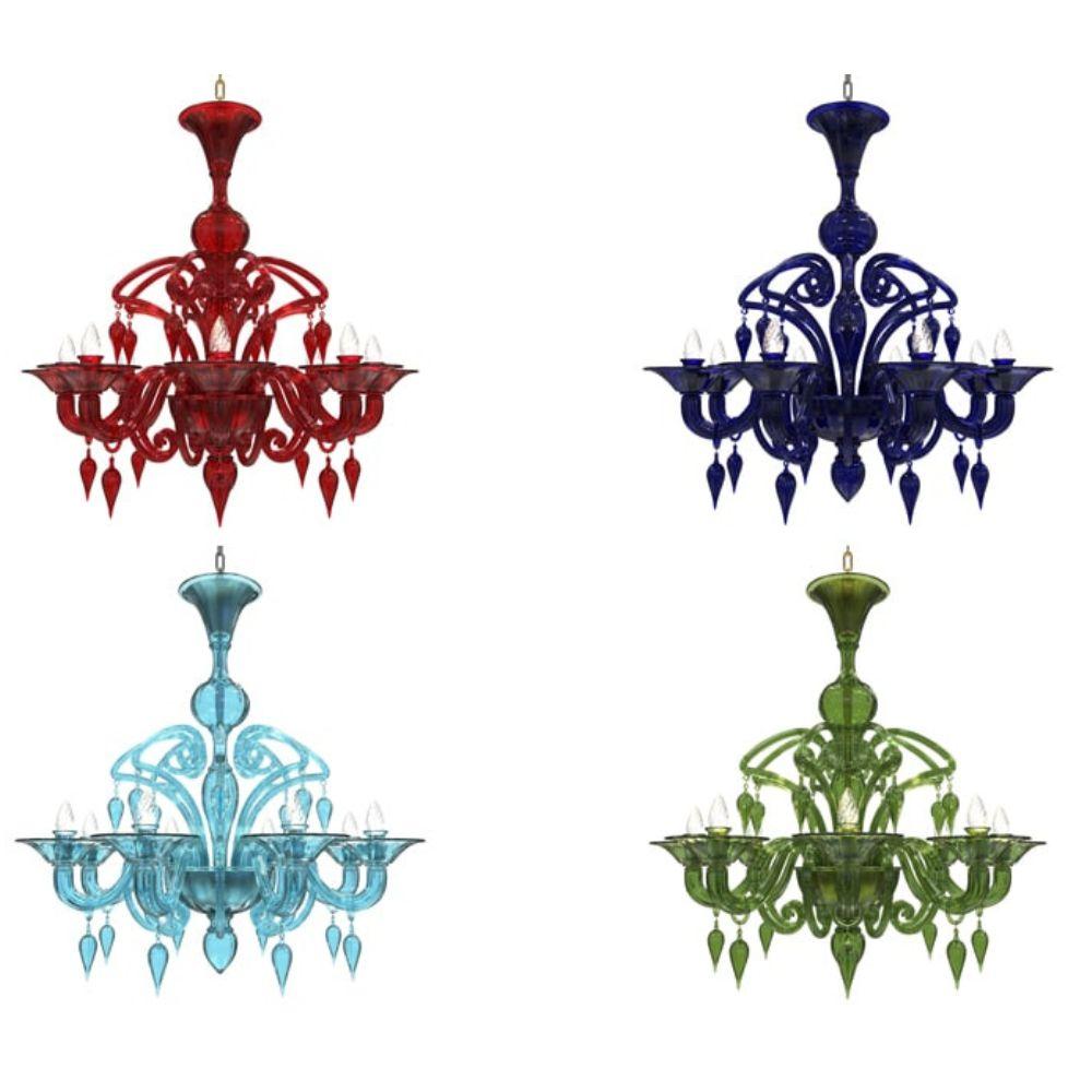 Canova Handmade Modern Chandelier in Murano Glass Italian Style For Sale 5