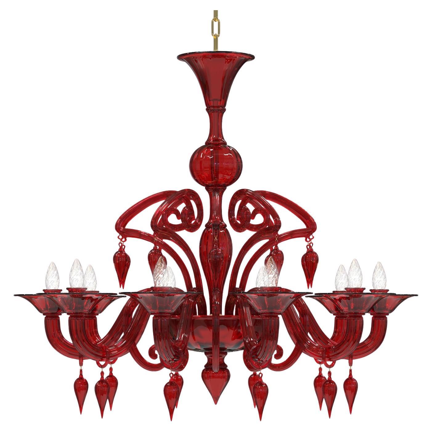 Canova Lampadario Moderno Fatto a Mano in Vetro di Murano Stile Italiano