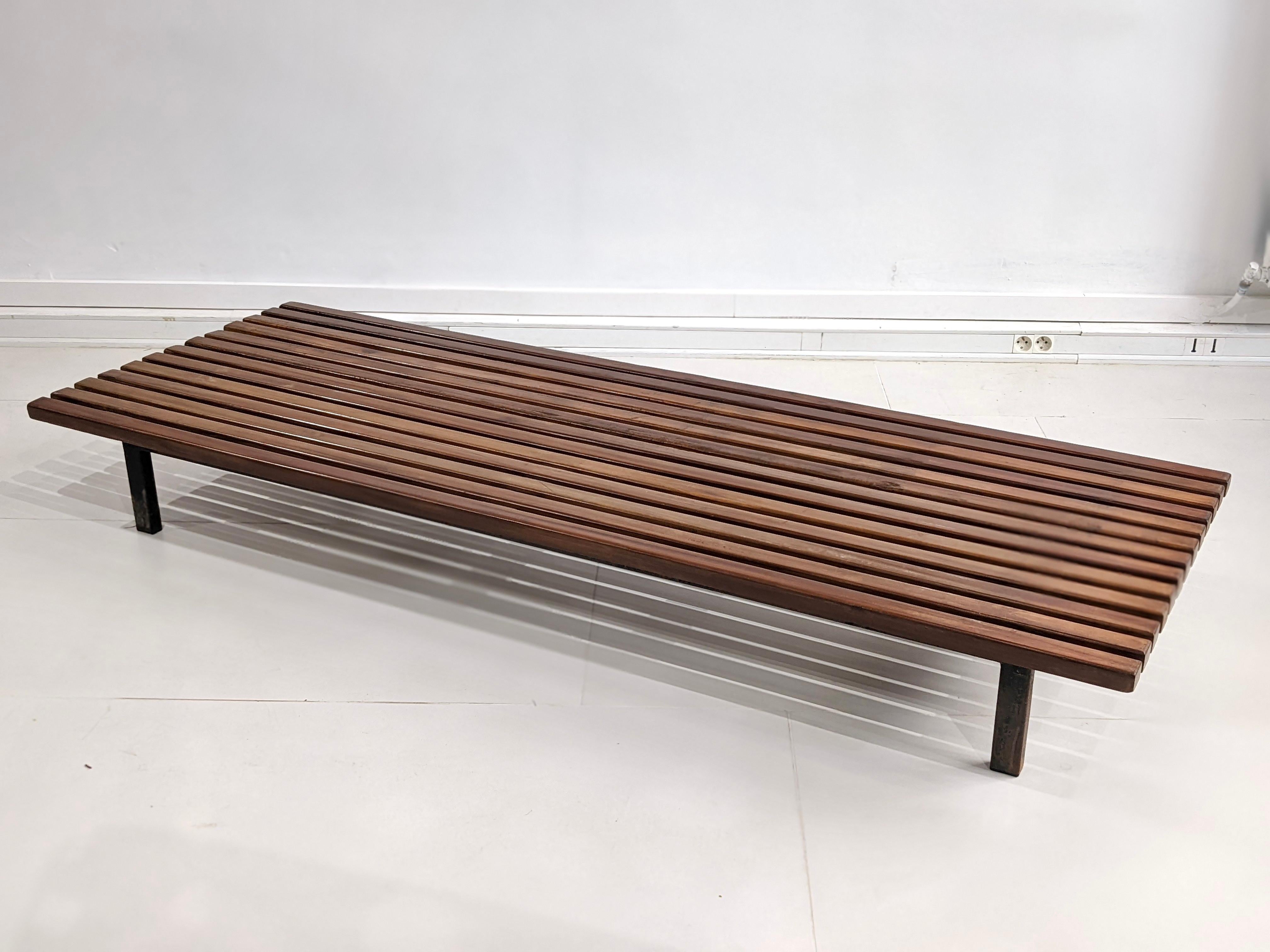 Mid-20th Century Cansado 13 Slats Bench by Charlotte Perriand