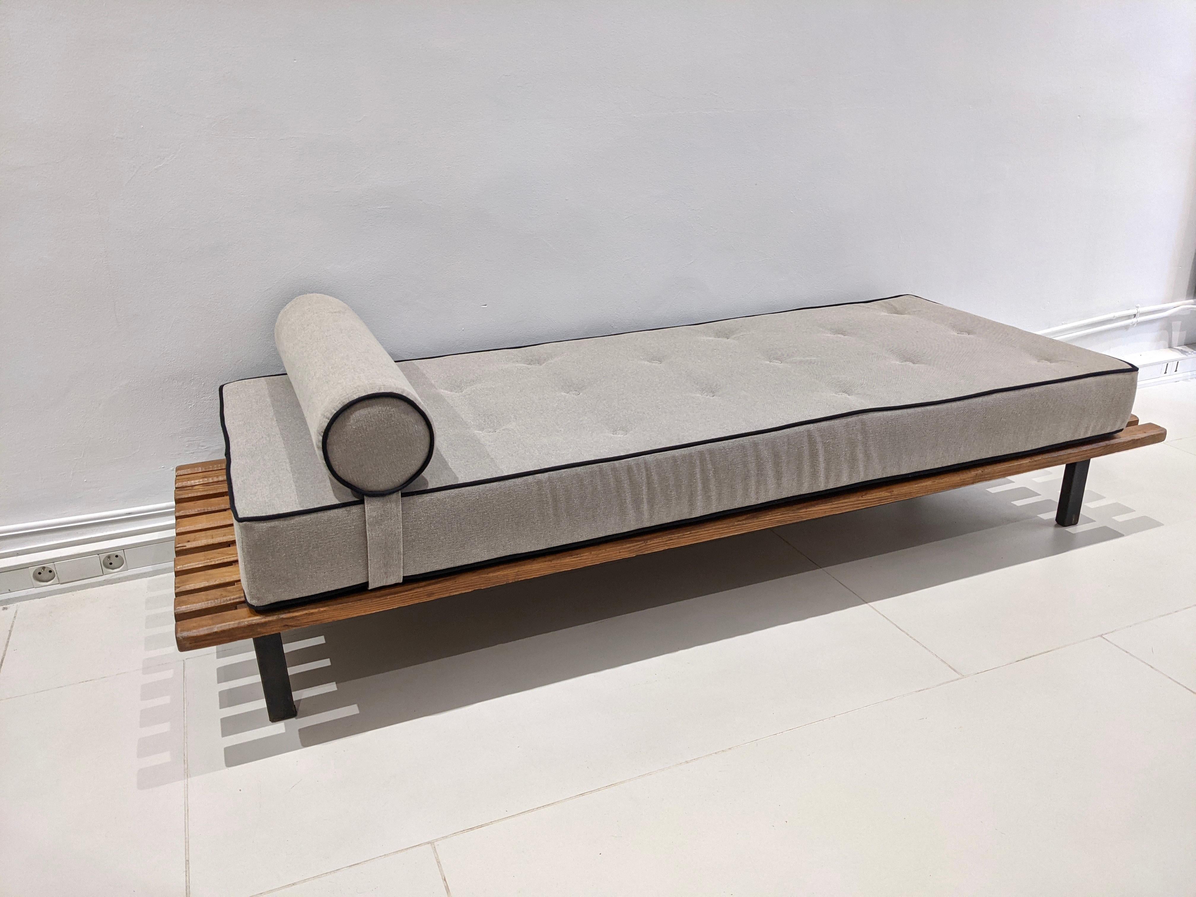 Mid-Century Modern Cansado Bench by Charlotte Perriand with Mattress and Cushion