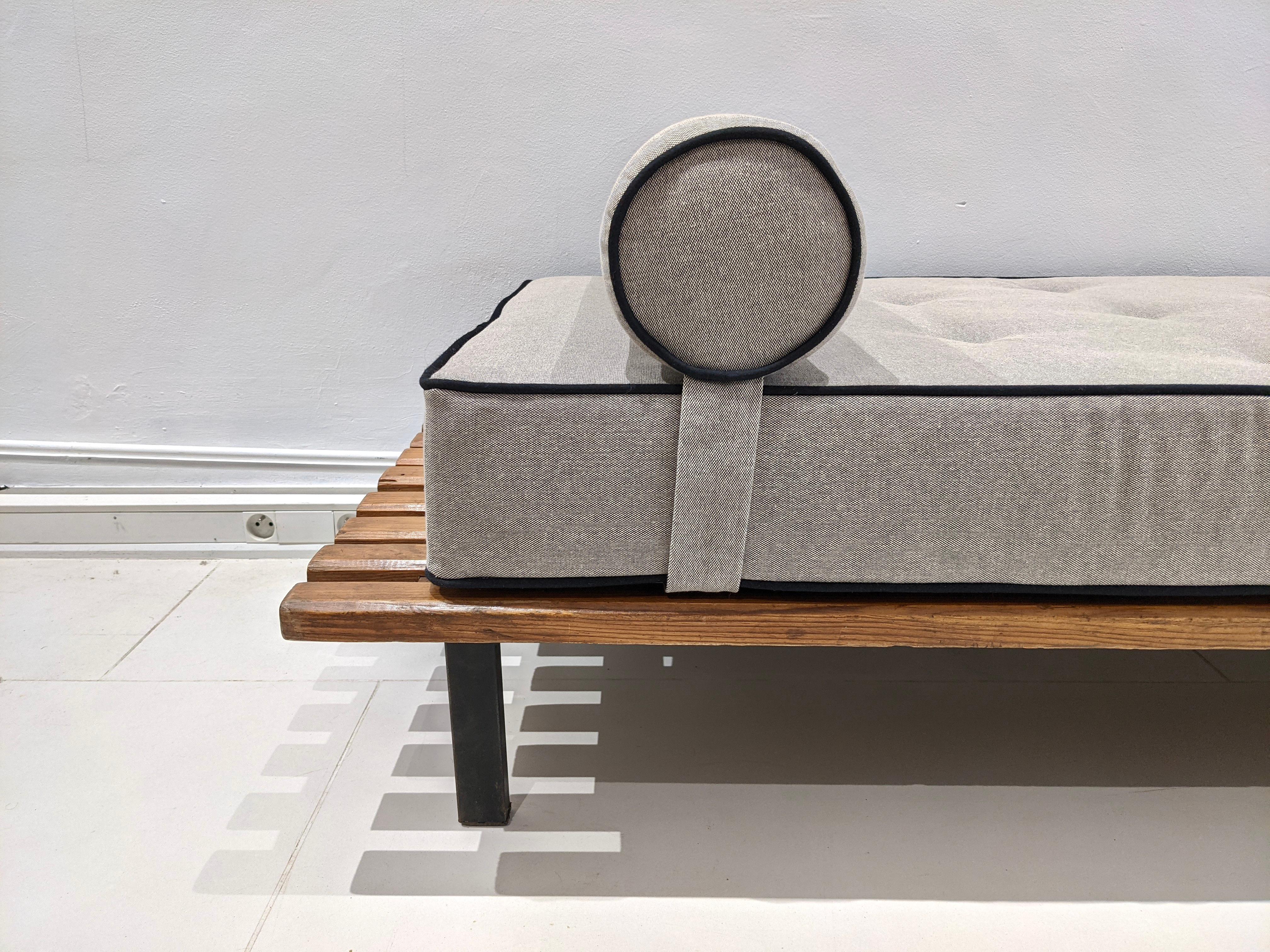 Mauritanian Cansado Bench by Charlotte Perriand with Mattress and Cushion
