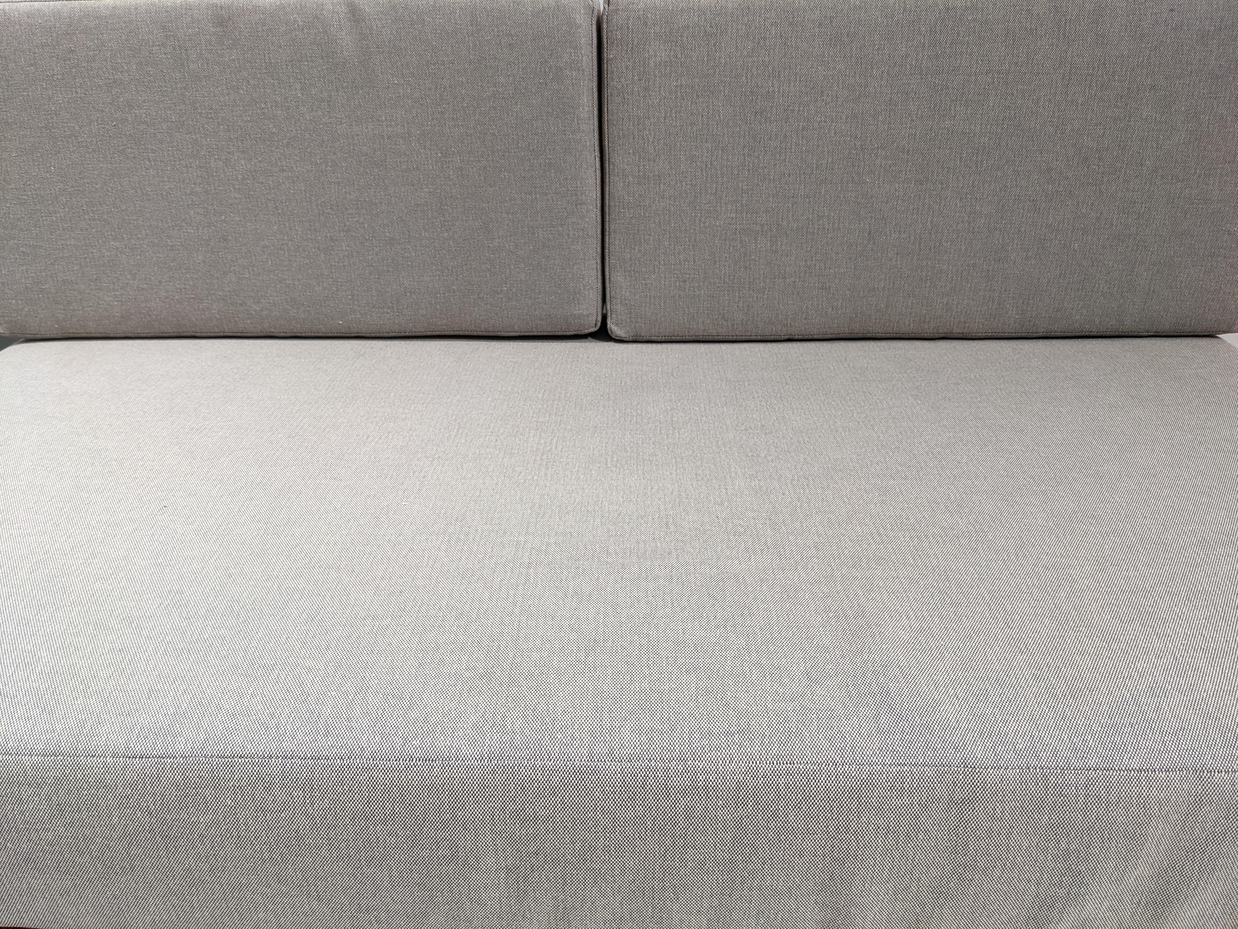 Cansado Bench with Drawer and Cushion in Grey Fabric by Charlotte Perriand 1