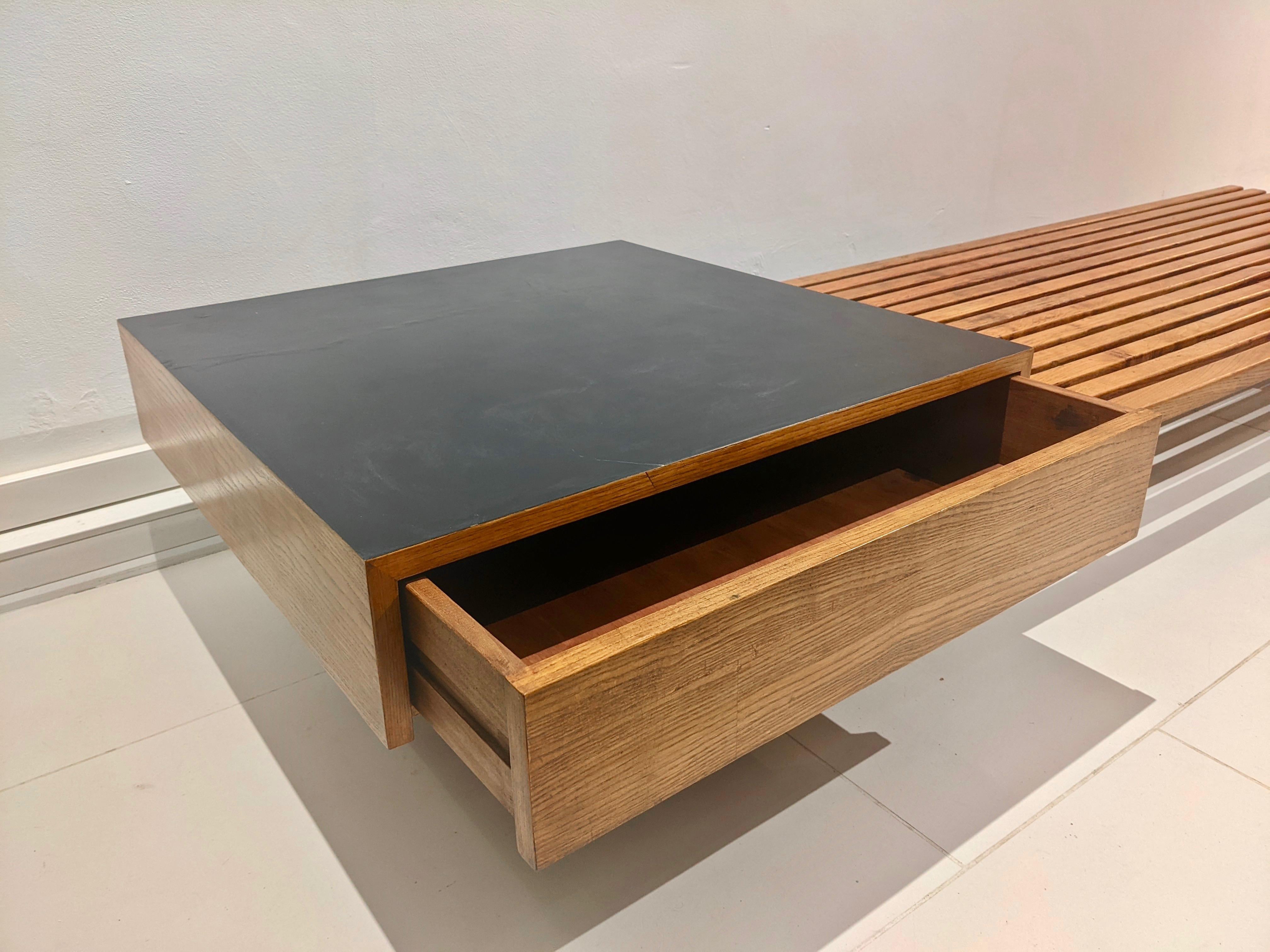 Cansado Bench with Drawers by Charlotte Perriand In Good Condition In lyon, FR