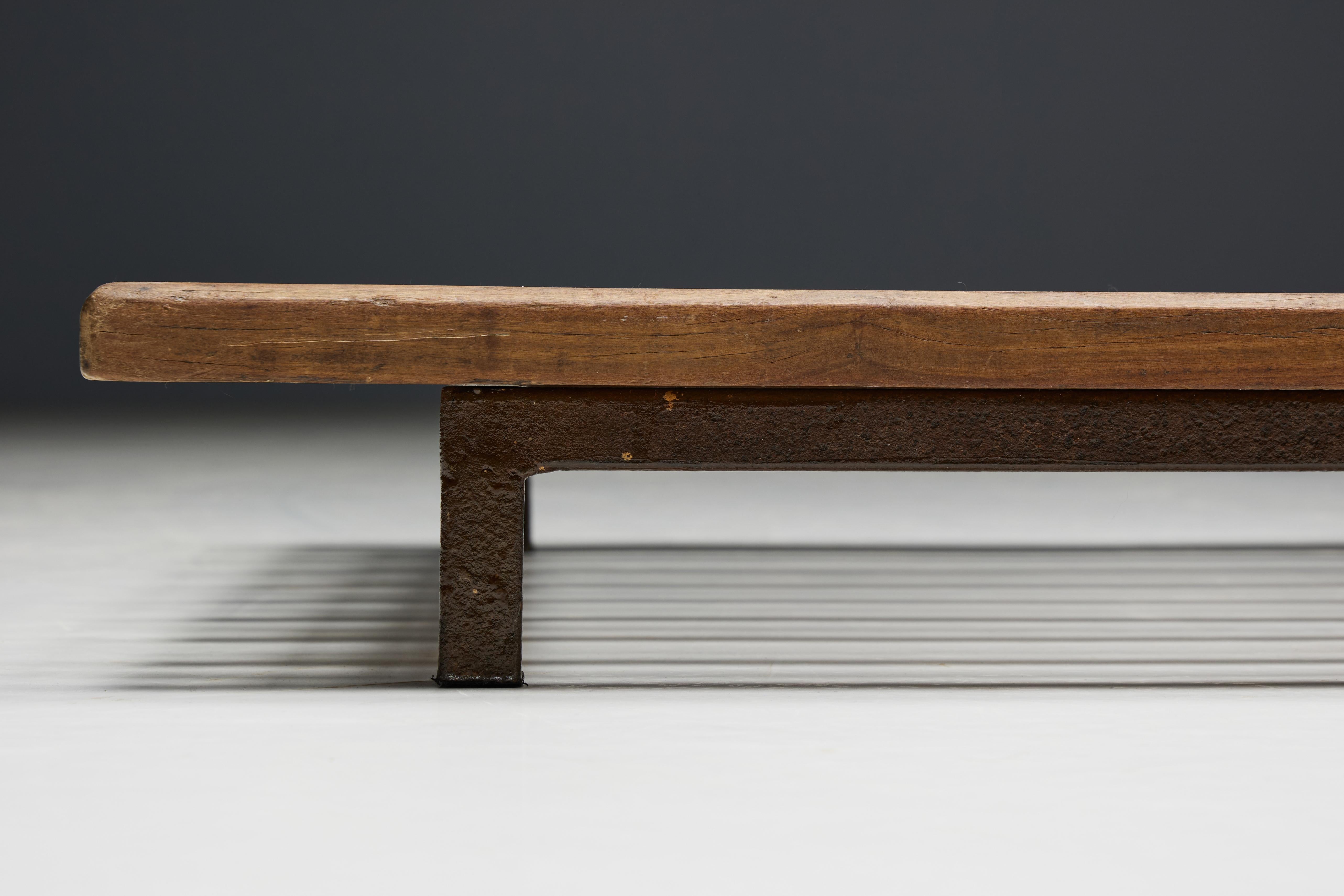 Cansado Low Bench by Charlotte Perriand for Steph Simon, France, 1950s For Sale 3