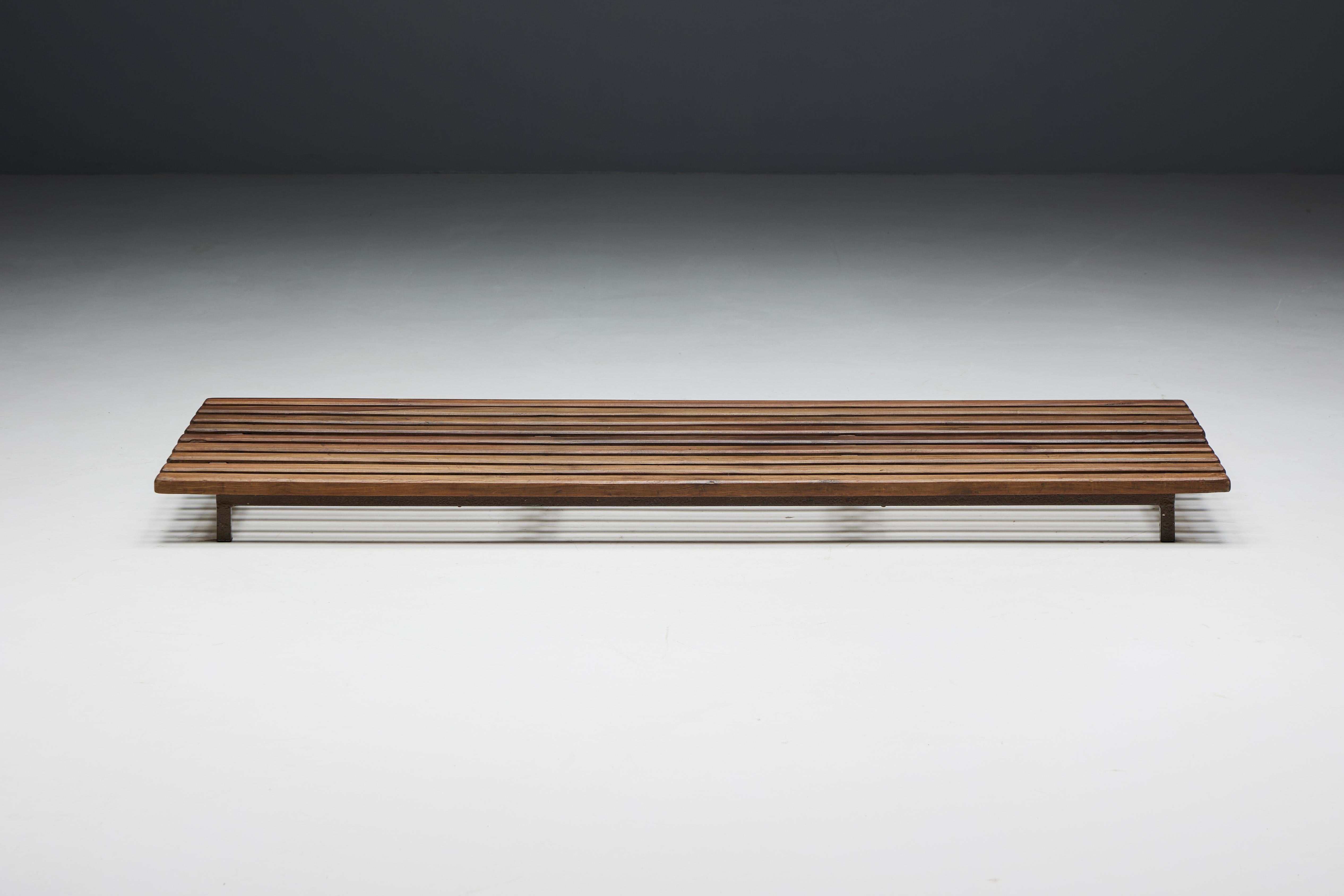 Mid-Century Modern Cansado Low Bench by Charlotte Perriand for Steph Simon, France, 1950s For Sale