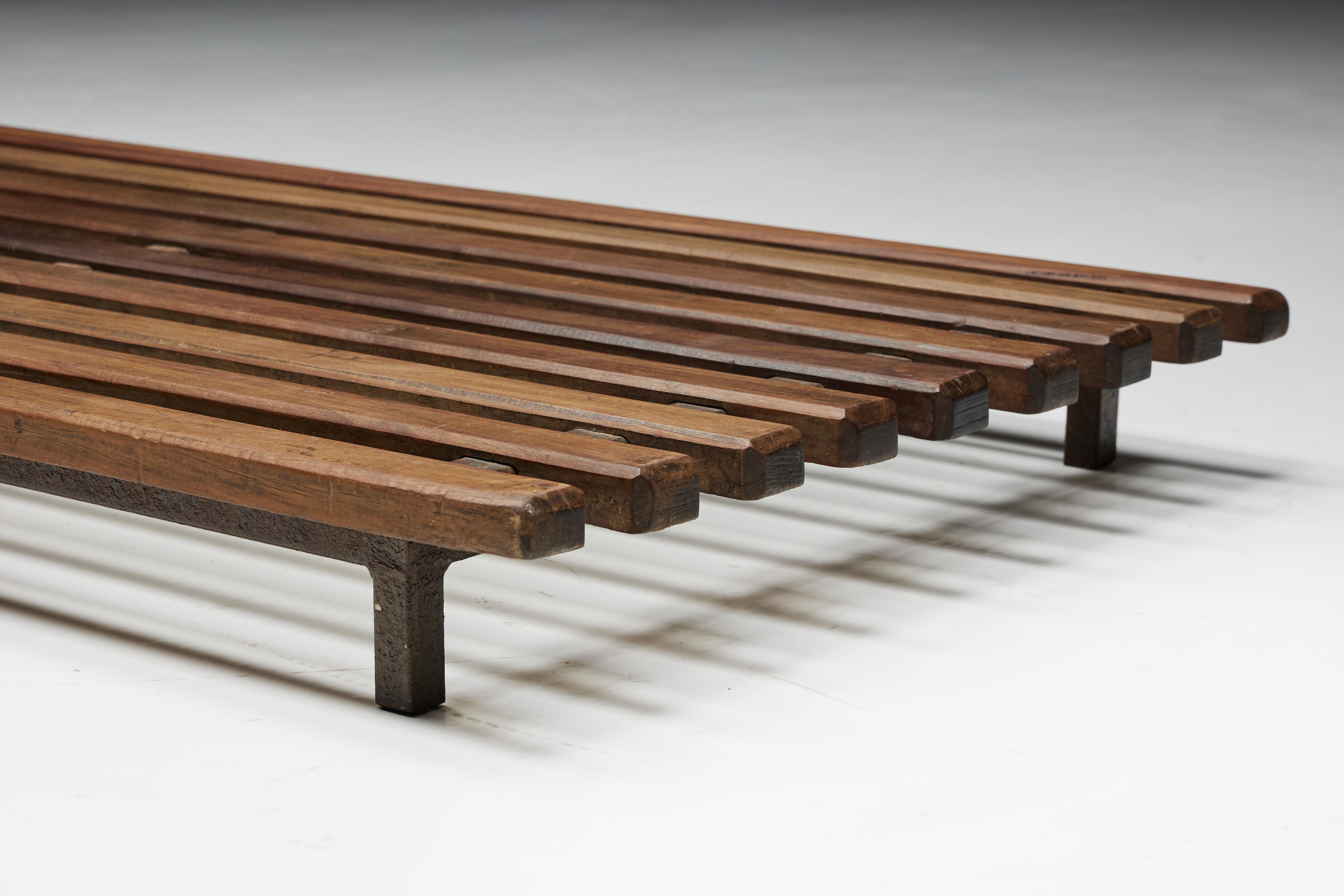 Cansado Low Bench by Charlotte Perriand for Steph Simon, France, 1950s For Sale 2