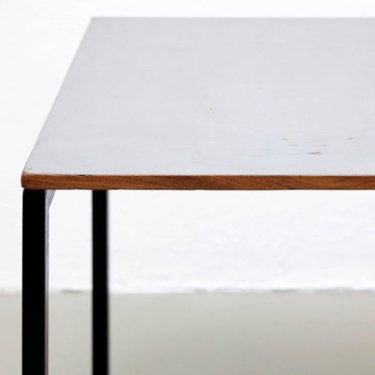 Cansado Table in Metal and Formica by Charlotte Perriand, circa 1950 In Good Condition In Barcelona, Barcelona