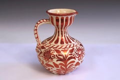 Cantagalli Antiguo Jarrón de Cerámica Lustrosa Mayólica Italiana Hispano Moresca