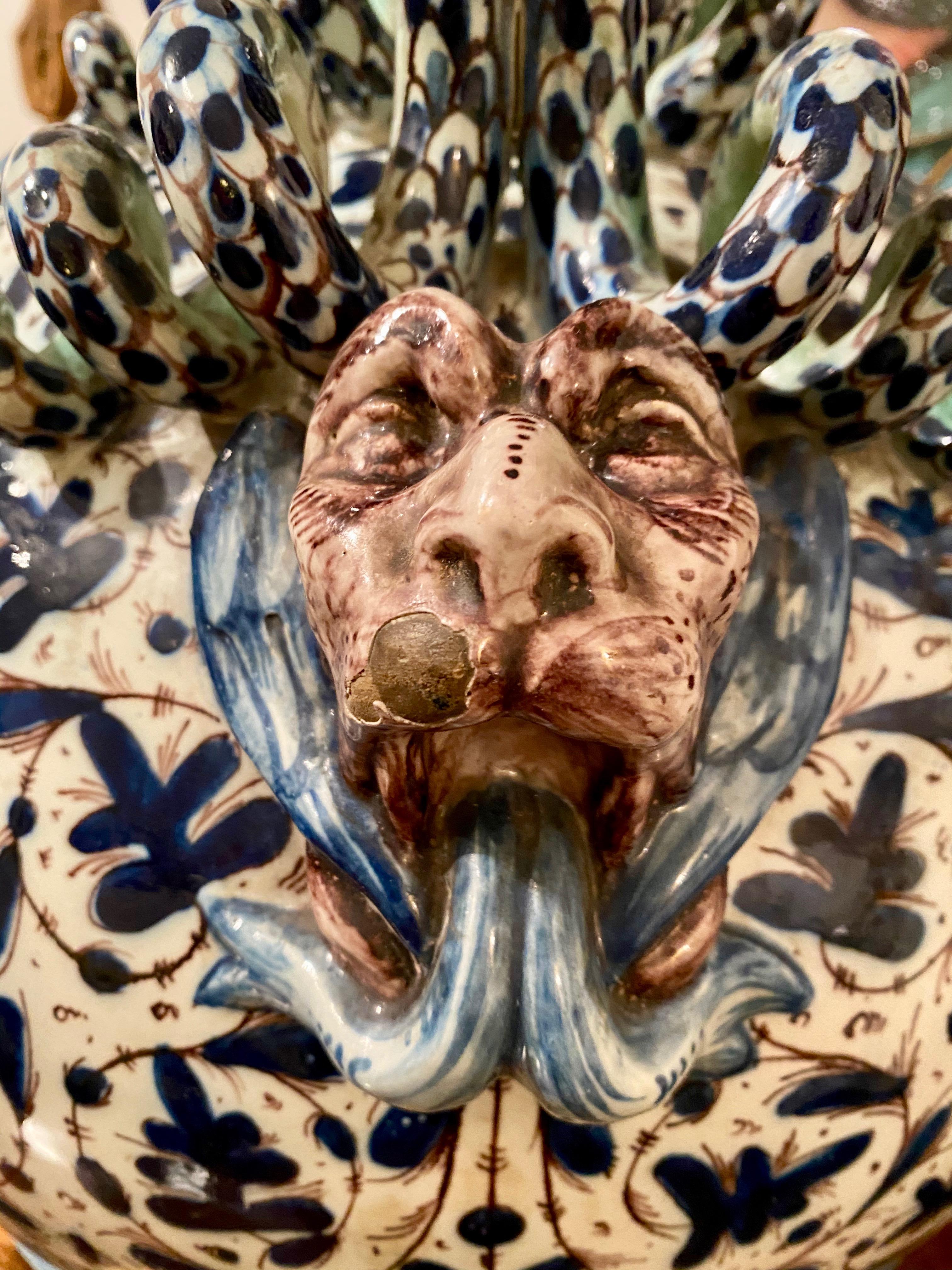 Majolique Vase armorial Cantagalli, Ulisse Cantagalli, vers 1890 en vente