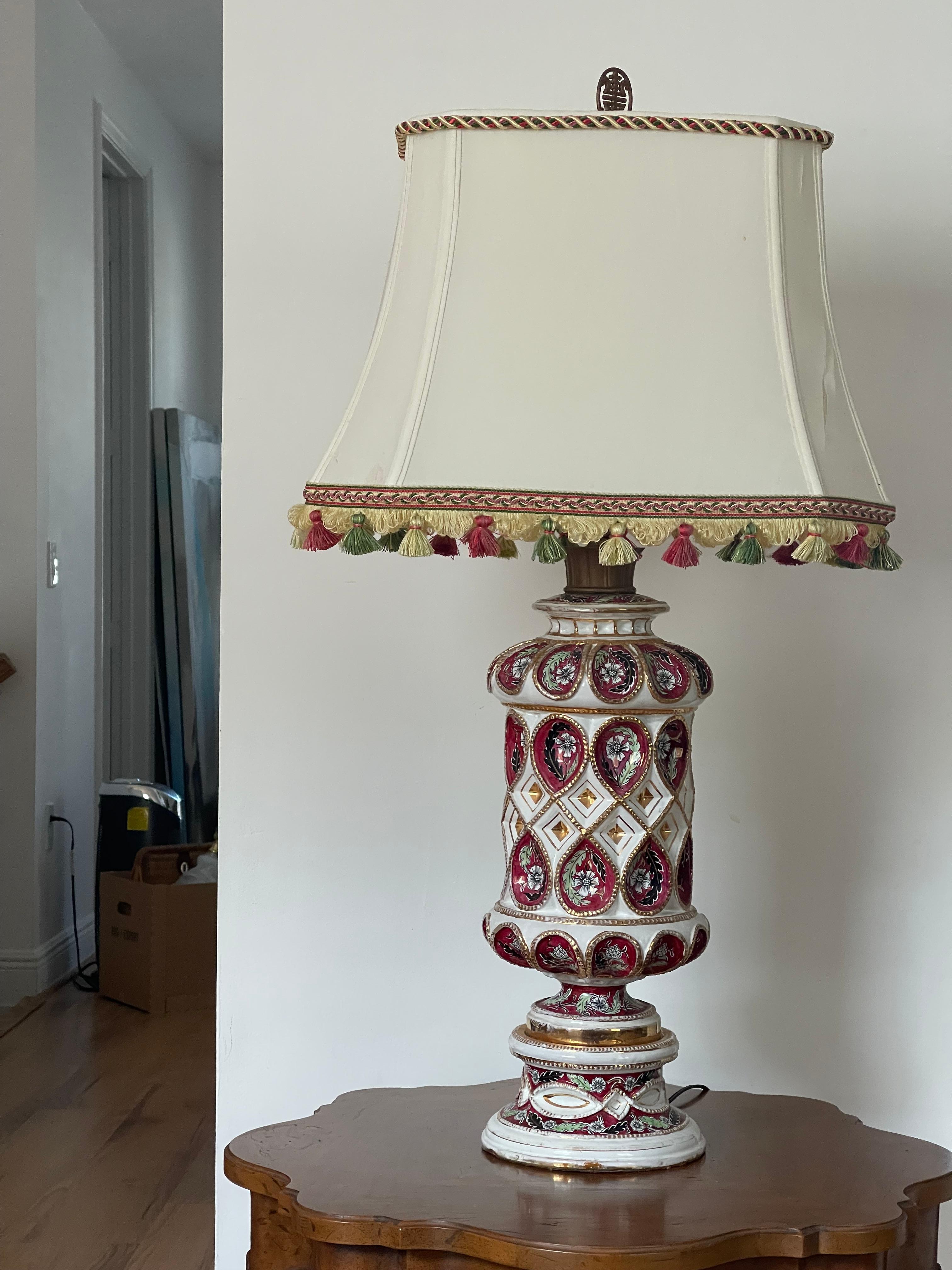 Cantagalli  for Ardalt  Daliso  Lustro Italian Majolica Lamp For Sale 7