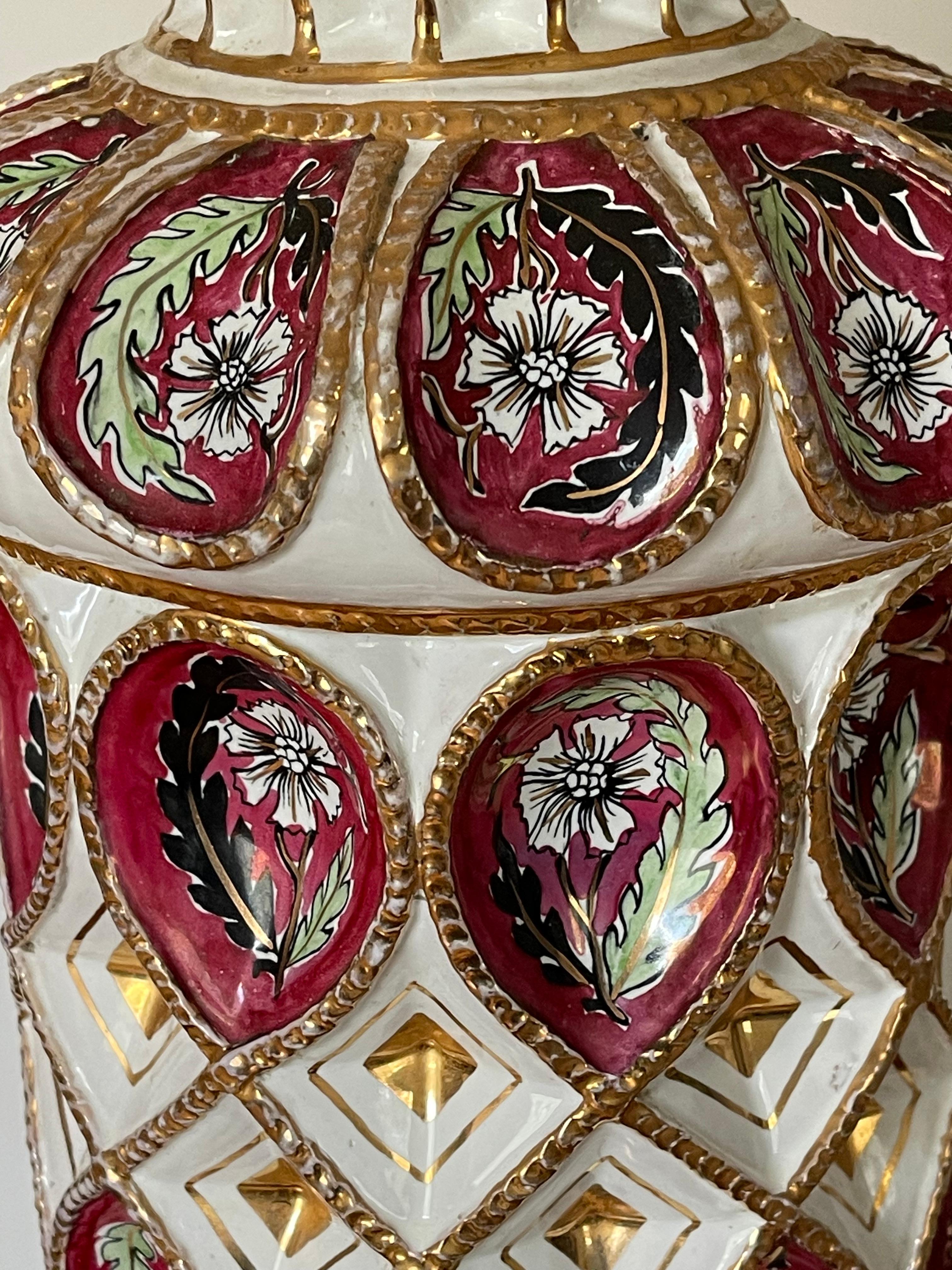 Cantagalli  for Ardalt  Daliso  Lustro Italian Majolica Lamp For Sale 8