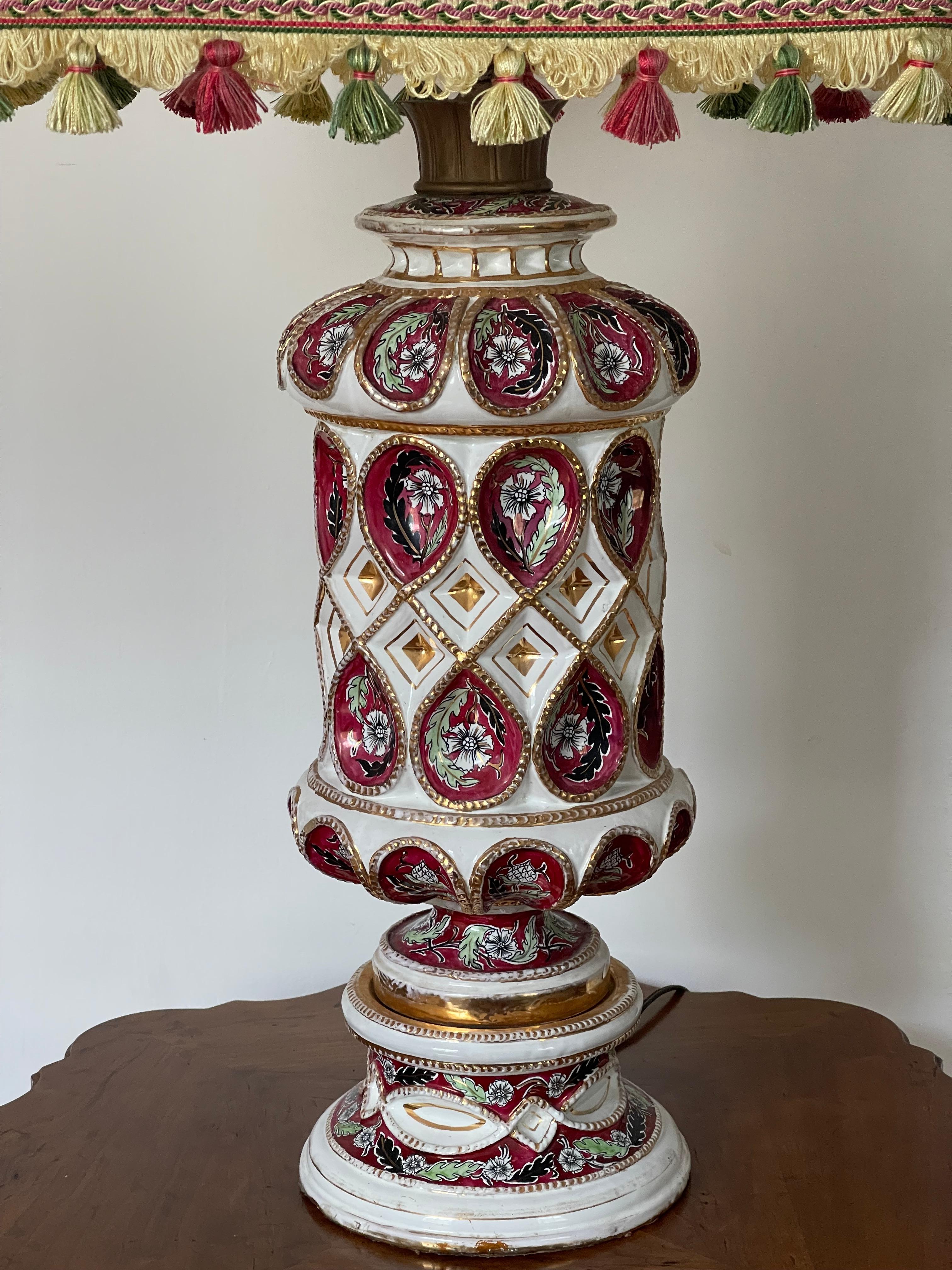 Cantagalli  for Ardalt  Daliso  Lustro Italian Majolica Lamp For Sale 9