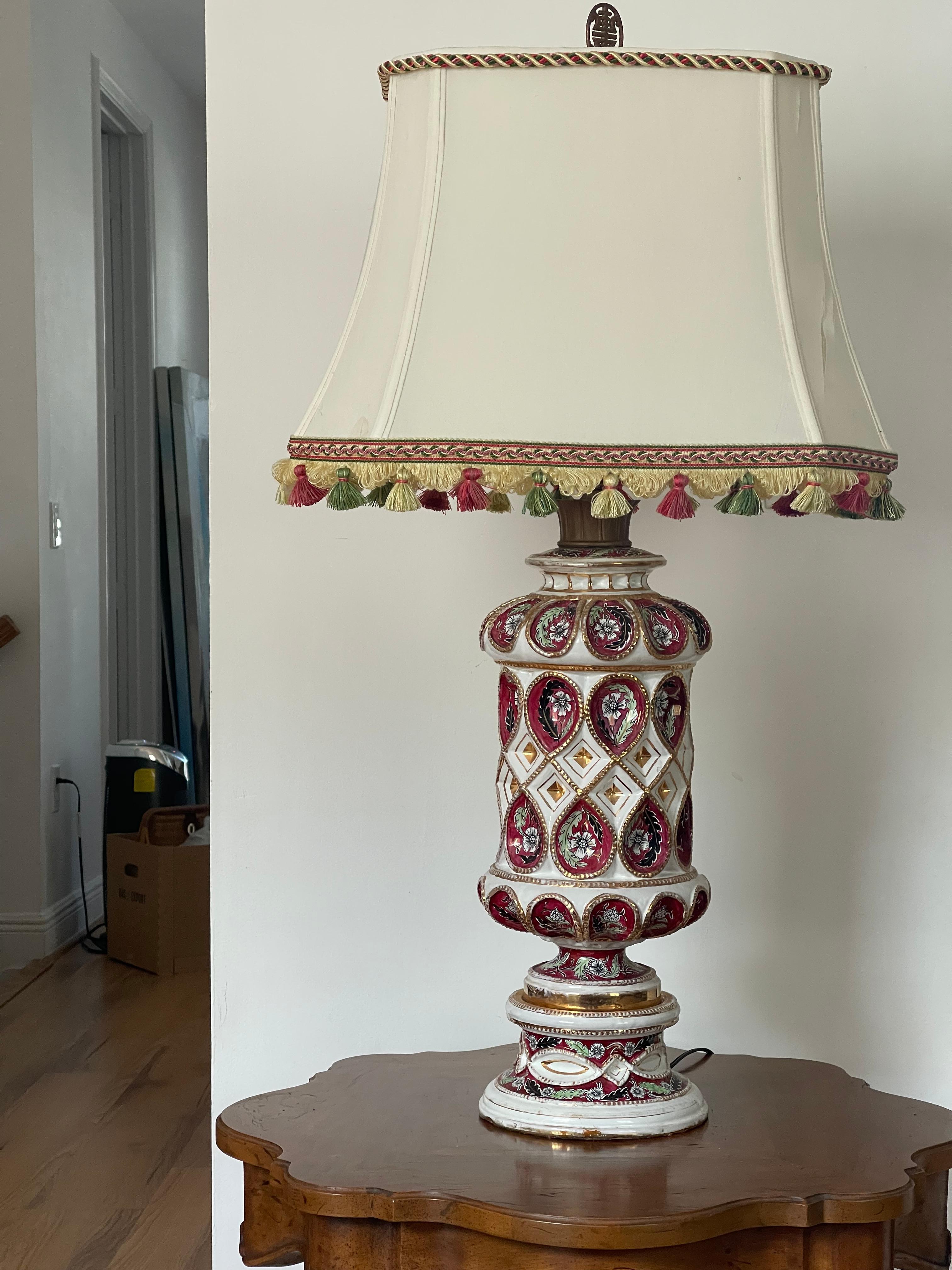 Cantagalli  for Ardalt  Daliso  Lustro Italian Majolica Lamp For Sale 5